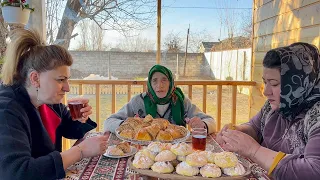 We Make Traditional Azerbaijani Desserts in a Wooden House! Azerbaijan Village Life