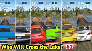 All Angry Cars vs Lake 🤯 |Part 2 | Who will make it? | Extreme Car Driving Simulator