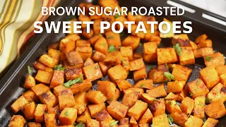 Crispy Roasted Sweet Potatoes with Brown Sugar