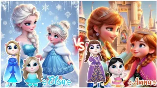 My Talking Angela 2 // Elsa VS Anna VS Their Daughters makeover by My Talking Angela // New Cosplay