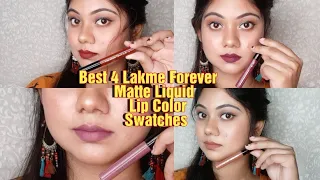 Best 4 Lakmé Forever Matte Liquid Lip Color Swatches #shorts