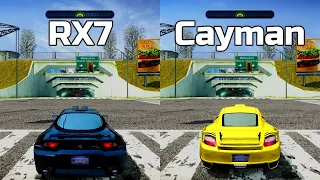 NFS Most Wanted: Mazda RX7 vs Porsche Cayman S - Drag Race