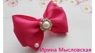 Бантик за 5 минут по П шаблону (канзаши мк) вариант 3/ Bow for 5 minutes + template DIY