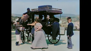 [4K, 60 fps, color] The lumiere family goes on a trip 1895