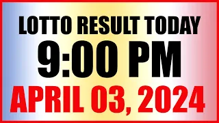 Lotto Result Today 9pm Draw April 3, 2024 Swertres Ez2 Pcso