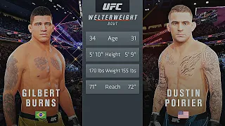 Gilbert Burns Vs. Dustin Poirier : UFC 4 Gameplay (Legendary Difficulty) (AI Vs AI) (PS5)