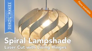 Spiral Lampshade with Living Hinges, Laser Cut from Baltic Birch