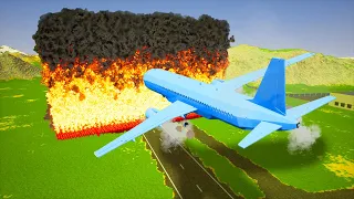 Lego Planes Fly In Giant FIREWALL! Lego Plane Crashes and Lego Airplanes Falls! (Brick Rigs) #12