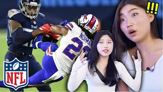 Korean Hot Girl React To NFL Football player For The First Time