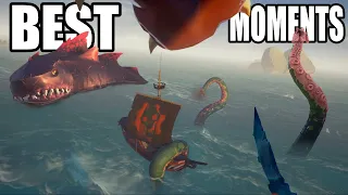 Best Of Megalodon VS Kraken Encounters (Funny Moments) | Sea Of Thieves