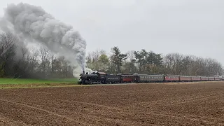 Strasburg Rail Road Norfolk & Western No. 475 Charges Out of Groff's Grove (11/11/22)