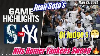 Yankees vs Mariners (FULL HIGHLIGHTS) | 05/22/24 | Soto's & Judge MVP Hit Homer 😱 Can't Be Stopped 🔥