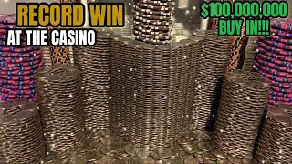BROKE THE CASINOS RECORD!!! HIGH RISK COIN PUSHER $100,000,000.00 BUY IN!!! (WORLD RECORD) MUST SEE!