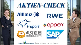SAP Aktien kaufen?! Allianz Aktie - Fraport Aktie - Appen Aktie - Huya Aktie - RWE Aktie
