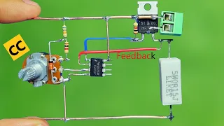 How To Make Adjustable Constant Current Regulator using Mosfet & OpAmp | CCR | 0 - 8A