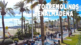 Benalmadena Torremolinos Beach Promenade Walk Malaga Spain February 2024 [4K]