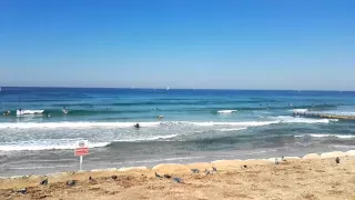 The beach in Tel Aviv, Israel on a wintery sunny day near Jaffa