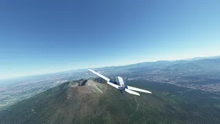 Microsoft Flight Simulator - Flight over Vesuvius to approach Naples (LIRN)