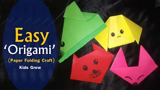 Craft Ideas |  5 Easy paper folding craft| Easy Origami Dog Cat Fox Mouse Fish |Origami Craft