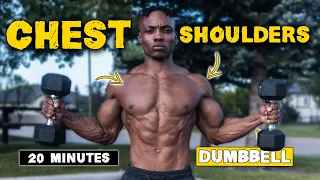 20 MINUTE DUMBBELL CHEST & SHOULDER WORKOUT | BURN FAT & BUILD MUSCLE!