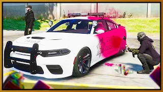 We Spray Painted Cop Cars in GTA 5 RP