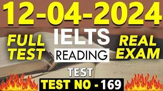 IELTS Reading Test 2024 with Answers | 12.04.2024 | Test No - 169