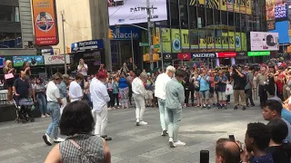 Ateez shooting video in Times square