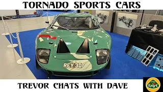 Tornado Sports Cars GT40 stand at the National Kit Car Show 2023, in Malvern