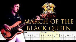 Queen - The March of The Black Queen  (Bass Line + Tabs + Notation) By John Deacon