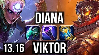 DIANA vs VIKTOR (MID) | 70% winrate, Godlike | EUW Grandmaster | 13.16