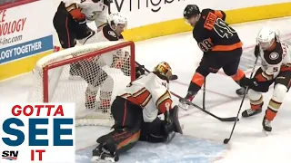 GOTTA SEE IT: Flyers' Morgan Frost Goes Between The Legs For A NASTY Top-Shelf Goal