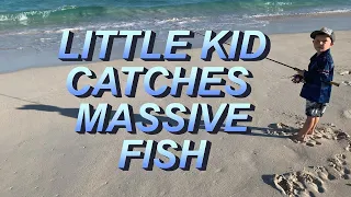 Little Kid Catches Massive Fish