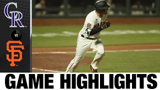 Dickerson and Belt fuel Giants in 5-2 victory | Rockies-Giants Game Highlights 9/22/20