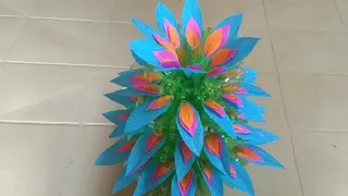 How to make flower from bottle and crepe paper/ Hand made/Show/ Gift flower.
