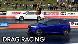 FIESTA ST vs SIERRA RS COSWORTH DRAG RACE!! | FORD FEST 2016