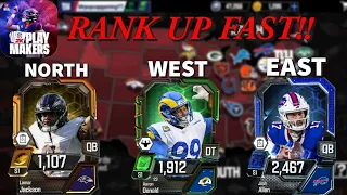 The BEST Region To Grind For each TIER! Reach Sapphire FAST! NFL 2K Playmakers