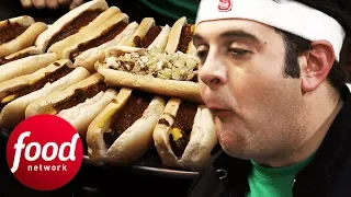 Adam Demolishes 17 Chilli Dogs In Under An Hour | Man v Food