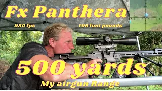 Shooting 500 yards with Fx Panthera 25 cal 700mm barrel 980 fps 106 foot pounds