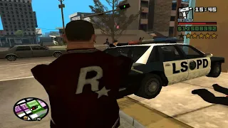 GTA San Andreas Carl Johnson Rampage In Los Santos + Six Star Wanted Level Escape