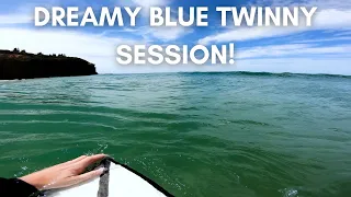 RAW SURFING POV | DREAMY BLUE TWIN FIN SESSION! | PERFECT CONDITIONS