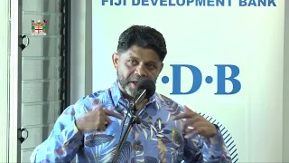 Fijian Attorney General Aiyaz Sayed Khaiyum chief guest at the opening of the FDB building .