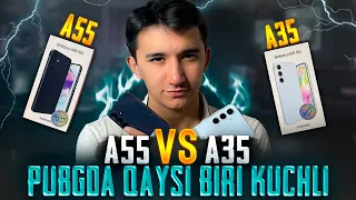 A35 va A55 NAHOTKI PUBGDA QOTSA🤔A35 VA A55ni PUBGda TEST QILAMIZ.