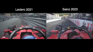 Sainz crash Monaco Onboard 2023, Leclerc crash Monaco 2021 Onboard