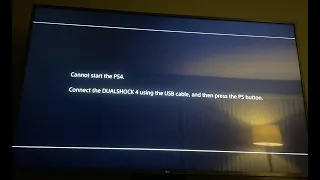 Fixed Cannot start the PS4 | Connect the DUALSHOCK 4 using USB cable, and then press the PS button