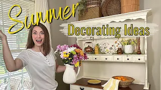 SUMMER DECORATE WITH ME | COTTAGE STYLE DECORATING IDEAS FOR YOUR HUTCH | SUMMER DECOR 2023