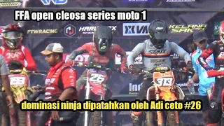 aksi Adi ceto dibawah kepungan Kawasaki ninja | balap grastrack cleosa series kelas ffa open moto 1