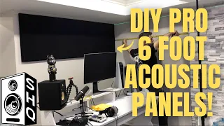 HUGE! BUILD AND INSTALL 6 FOOT DIY ACOUSTIC PANELS FOR HOME STUDIO