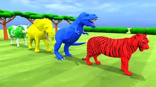 Wrong Body Painting Animal Tiger, Cow, TRex, Elephant - Fountain Transformation, And More Animation