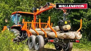 Watch the Wallenstein LXT115 Log Loader Trailer in Action