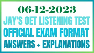 OET LISTENING TEST 06.12.2023 #oet #oetexam #oetnursing #oetlisteningtest